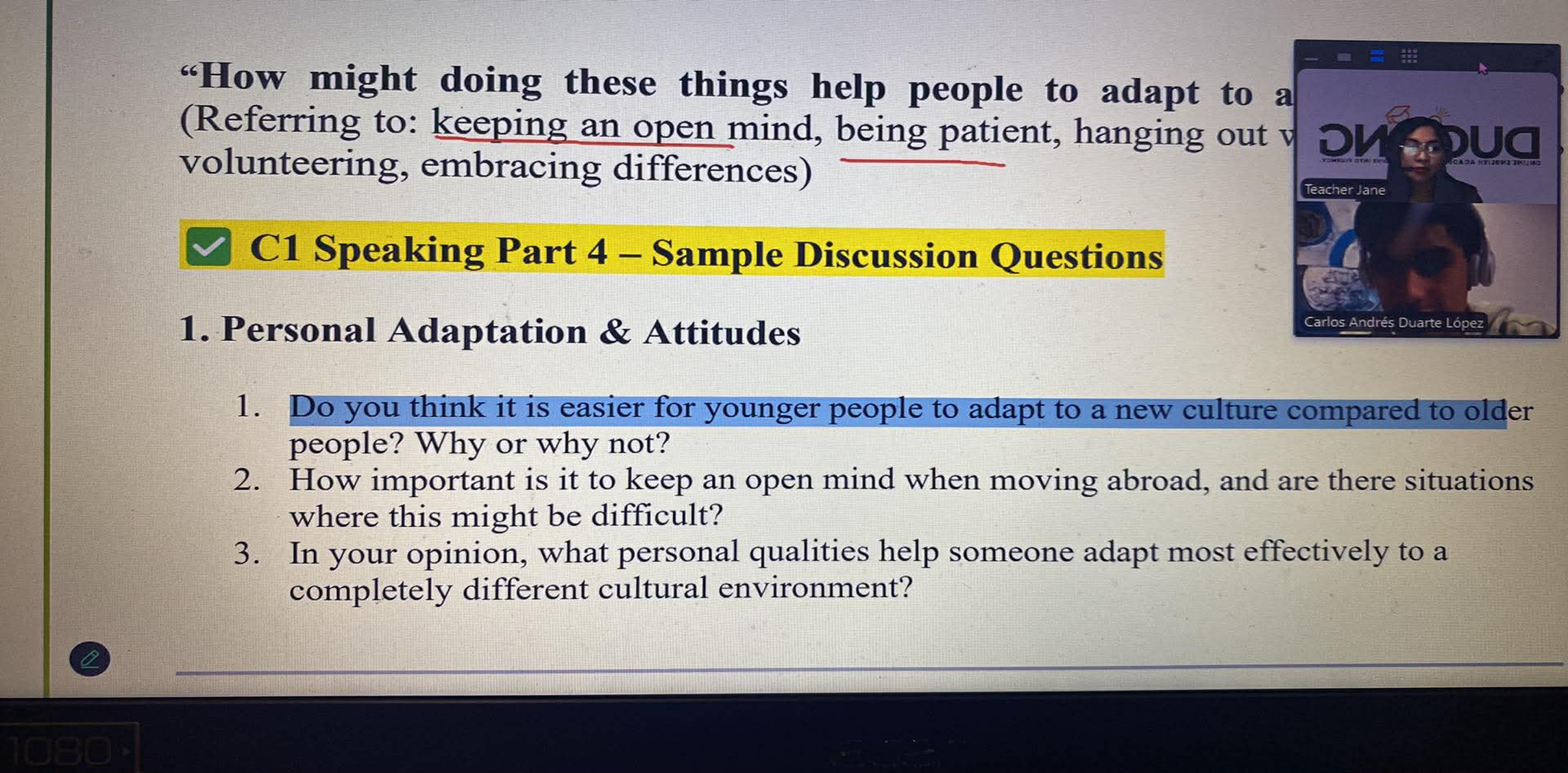 Clase online de repaso para el examen Cambridge